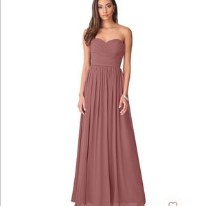 Azazie bridesmaid dress, strapless, color-desert rose, size A8